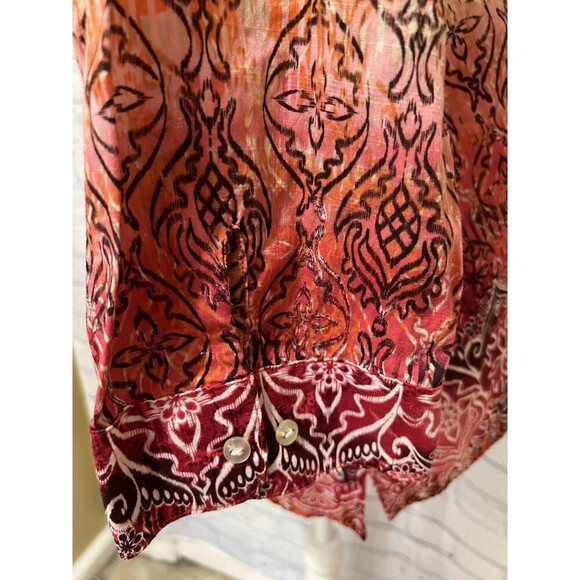 Alia Plus Size Ombre Moroccan Moment Button Down Shirt Blouse Size 16W - Picture 4 of 7